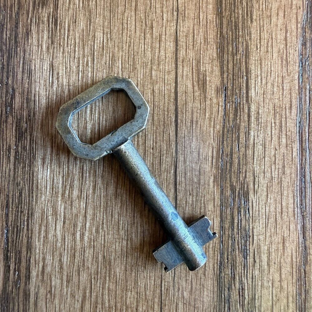 Antique Roll Top Desk Key Double Bit Steel